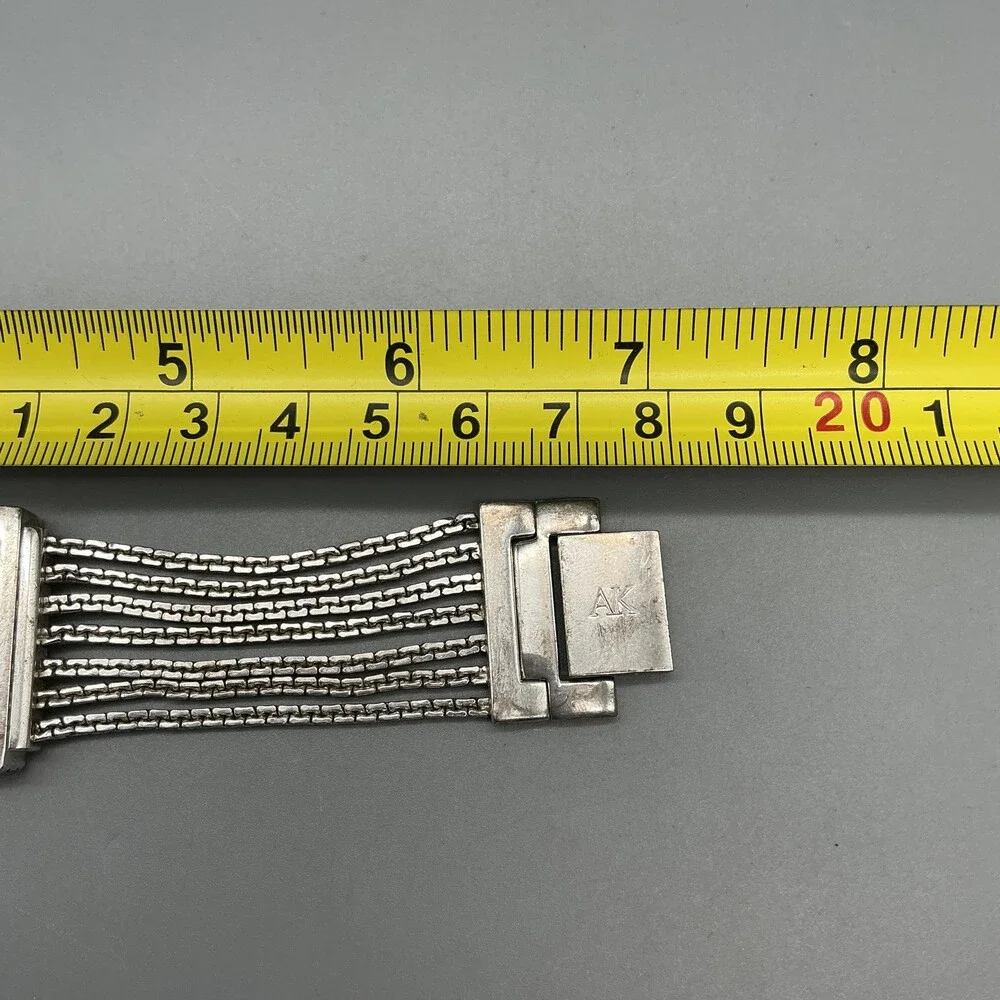 Anne Klein Womens Watch 30mm Silver Dial Diamond Chain Bracelet New Battery 7